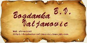 Bogdanka Valjanović vizit kartica